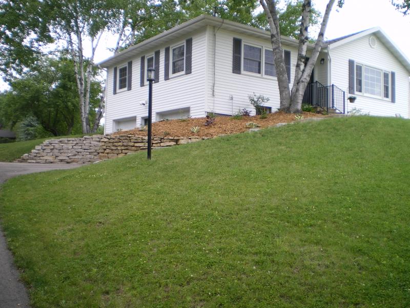 Landscape with retaining. Landscape Installation