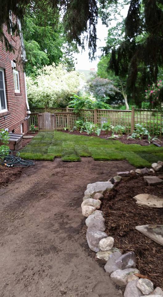 Sod Install regrade landscape flower bed install P.F.D.LLC 